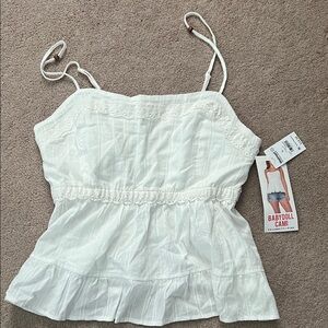 Celebrity Pink White Lace Trim Cami